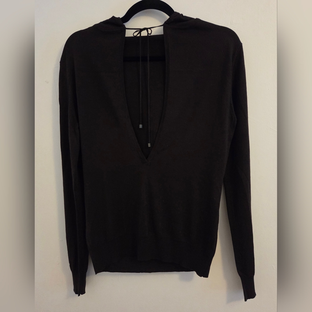 Abercrombie & Fitch Black V-Neck Sweater Cashmere Silk Blend